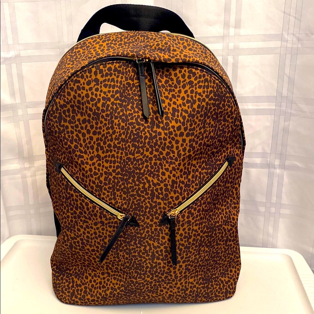 Stella & Dot Leopard Cheetah Print Lady Boss Backpack NWOT